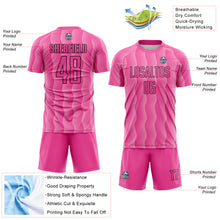 Charger l'image dans la galerie, Custom Pink Light Pink-Black Geometric Shape Sublimation Soccer Uniform Jersey