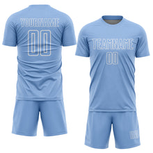 Charger l'image dans la galerie, Custom Light Blue White Geometric Shape Sublimation Soccer Uniform Jersey