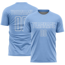 Charger l'image dans la galerie, Custom Light Blue White Geometric Shape Sublimation Soccer Uniform Jersey