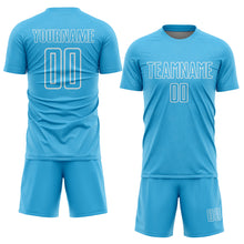 Загрузить изображение в средство просмотра галереи, Custom Sky Blue White Geometric Shape Sublimation Soccer Uniform Jersey