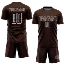 Загрузить изображение в средство просмотра галереи, Custom Brown White Geometric Shape Sublimation Soccer Uniform Jersey