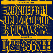 Laden Sie das Bild in den Galerie-Viewer, Custom Navy Yellow Lightning Sublimation Soccer Uniform Jersey