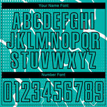 Load image into Gallery viewer, Custom Aqua Black-White Lightning Sublimation Soccer Uniform Jersey