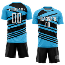 Charger l'image dans la galerie, Custom Sky Blue White-Black Line Sublimation Soccer Uniform Jersey