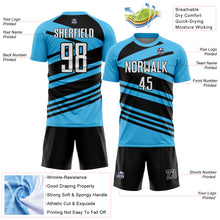 Charger l'image dans la galerie, Custom Sky Blue White-Black Line Sublimation Soccer Uniform Jersey