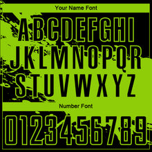 Laden Sie das Bild in den Galerie-Viewer, Custom Black Neon Green Splash Sublimation Soccer Uniform Jersey