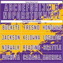 Charger l'image dans la galerie, Custom Purple Gold-White Splash Sublimation Soccer Uniform Jersey