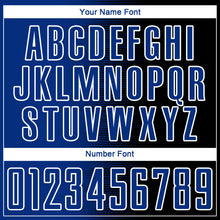 Laden Sie das Bild in den Galerie-Viewer, Custom Black Royal-White Gradient Line Sublimation Soccer Uniform Jersey