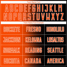 Laden Sie das Bild in den Galerie-Viewer, Custom Black Orange-White Gradient Line Sublimation Soccer Uniform Jersey