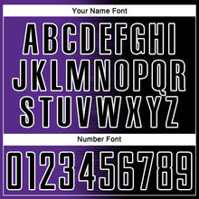 Laden Sie das Bild in den Galerie-Viewer, Custom Black Purple-White Gradient Line Sublimation Soccer Uniform Jersey