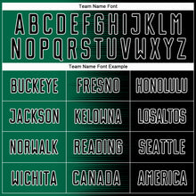 Laden Sie das Bild in den Galerie-Viewer, Custom Black Kelly Green-White Gradient Line Sublimation Soccer Uniform Jersey