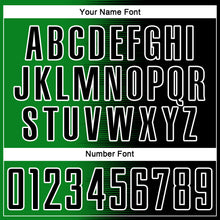 Laden Sie das Bild in den Galerie-Viewer, Custom Black Grass Green-White Gradient Line Sublimation Soccer Uniform Jersey