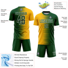 Charger l'image dans la galerie, Custom Green Gold-White Gradient Line Sublimation Soccer Uniform Jersey