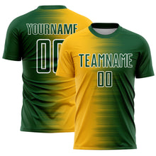 Charger l'image dans la galerie, Custom Green Gold-White Gradient Line Sublimation Soccer Uniform Jersey