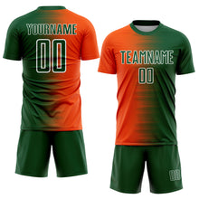Charger l'image dans la galerie, Custom Green Orange-White Gradient Line Sublimation Soccer Uniform Jersey