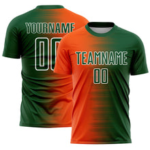 Charger l'image dans la galerie, Custom Green Orange-White Gradient Line Sublimation Soccer Uniform Jersey