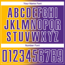 Charger l'image dans la galerie, Custom Purple Gold-White Gradient Line Sublimation Soccer Uniform Jersey