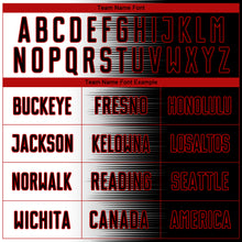 Laden Sie das Bild in den Galerie-Viewer, Custom Black White-Red Gradient Line Sublimation Soccer Uniform Jersey