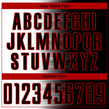 Laden Sie das Bild in den Galerie-Viewer, Custom Black White-Red Gradient Line Sublimation Soccer Uniform Jersey