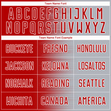 Laden Sie das Bild in den Galerie-Viewer, Custom Red Gray-White Gradient Line Sublimation Soccer Uniform Jersey