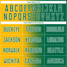 Charger l'image dans la galerie, Custom Kelly Green Gold-White Gradient Line Sublimation Soccer Uniform Jersey