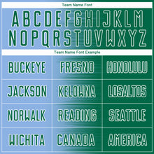 Charger l'image dans la galerie, Custom Kelly Green Light Blue-White Gradient Line Sublimation Soccer Uniform Jersey