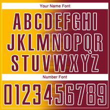 Загрузить изображение в средство просмотра галереи, Custom Crimson Gold-White Gradient Line Sublimation Soccer Uniform Jersey