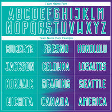 Charger l'image dans la galerie, Custom Purple Aqua-White Gradient Line Sublimation Soccer Uniform Jersey