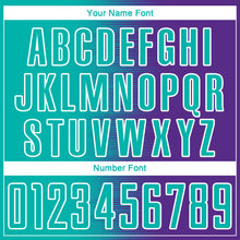 Charger l'image dans la galerie, Custom Purple Aqua-White Gradient Line Sublimation Soccer Uniform Jersey