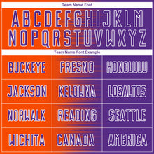 Charger l'image dans la galerie, Custom Purple Orange-White Gradient Line Sublimation Soccer Uniform Jersey