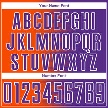 Charger l'image dans la galerie, Custom Purple Orange-White Gradient Line Sublimation Soccer Uniform Jersey