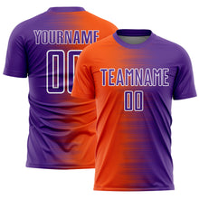 Charger l'image dans la galerie, Custom Purple Orange-White Gradient Line Sublimation Soccer Uniform Jersey
