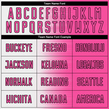 Load image into Gallery viewer, Custom Pink White-Black Gradient Line Sublimation Soccer Uniform Jersey