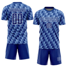 Загрузить изображение в средство просмотра галереи, Custom Royal Light Blue-White Line Sublimation Soccer Uniform Jersey