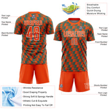 Charger l'image dans la galerie, Custom Orange Teal-White Line Sublimation Soccer Uniform Jersey