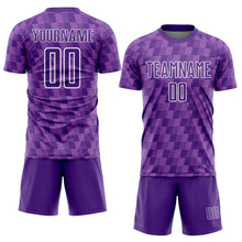 Charger l'image dans la galerie, Custom Purple Medium Purple-White Line Sublimation Soccer Uniform Jersey