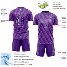 Charger l'image dans la galerie, Custom Purple Medium Purple-White Line Sublimation Soccer Uniform Jersey