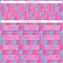 Charger l'image dans la galerie, Custom Pink Light Blue-White Line Sublimation Soccer Uniform Jersey