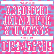 Charger l'image dans la galerie, Custom Pink Light Blue-White Line Sublimation Soccer Uniform Jersey