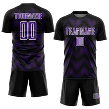 Charger l'image dans la galerie, Custom Black Purple-White Line Sublimation Soccer Uniform Jersey