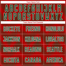 Загрузить изображение в средство просмотра галереи, Custom Red Green-White Line Sublimation Soccer Uniform Jersey