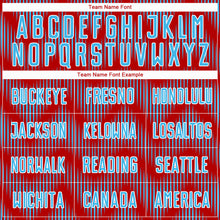 Charger l'image dans la galerie, Custom Red Sky Blue-White Line Sublimation Soccer Uniform Jersey