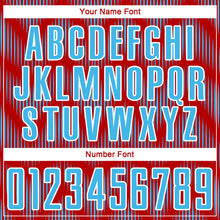 Charger l'image dans la galerie, Custom Red Sky Blue-White Line Sublimation Soccer Uniform Jersey