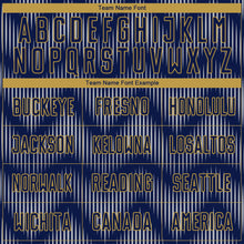 Laden Sie das Bild in den Galerie-Viewer, Custom Navy Gray-Old Gold Line Sublimation Soccer Uniform Jersey