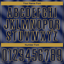 Laden Sie das Bild in den Galerie-Viewer, Custom Navy Gray-Old Gold Line Sublimation Soccer Uniform Jersey