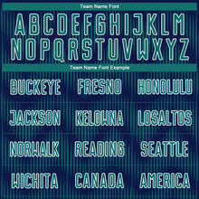 Laden Sie das Bild in den Galerie-Viewer, Custom Navy Teal-White Line Sublimation Soccer Uniform Jersey