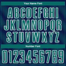 Laden Sie das Bild in den Galerie-Viewer, Custom Navy Teal-White Line Sublimation Soccer Uniform Jersey