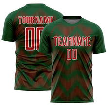 Charger l'image dans la galerie, Custom Green Red-White Line Sublimation Soccer Uniform Jersey