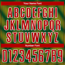 Charger l'image dans la galerie, Custom Green Red-Gold Line Sublimation Soccer Uniform Jersey