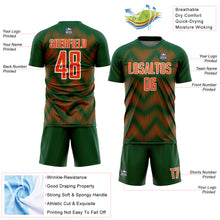 Charger l'image dans la galerie, Custom Green Orange-White Line Sublimation Soccer Uniform Jersey